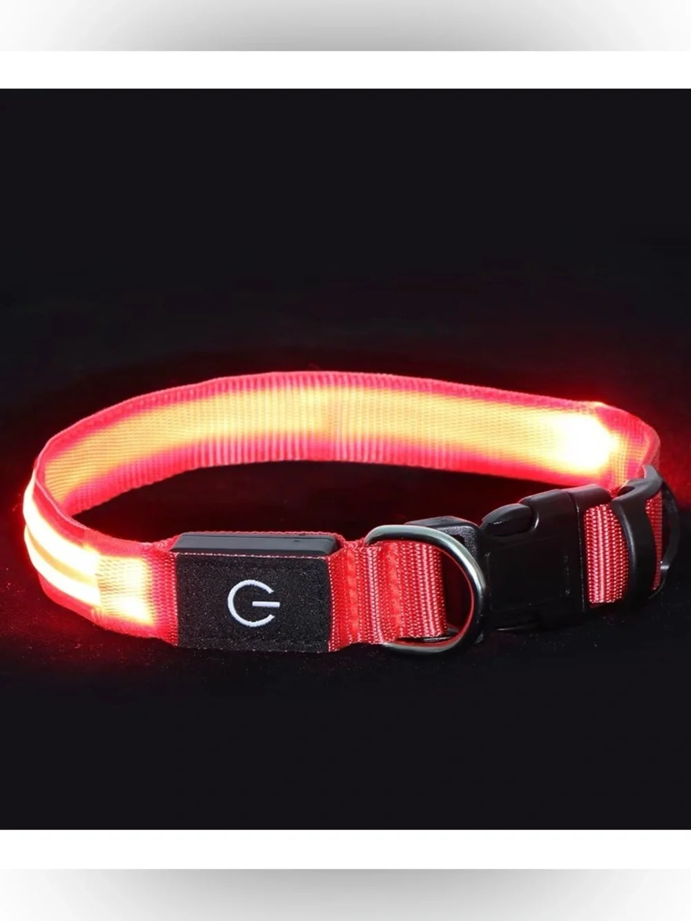 LED Dog Collar Light Up USB Rechargeable Glowing Pet Safety Night Small Red S